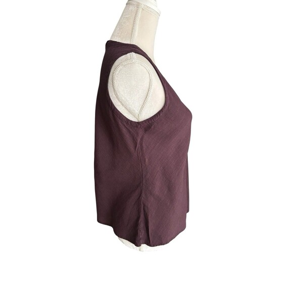 Eileen Fisher Sleeveless Linen Blend Top Women's Size Medium Eggplant Textured - Picture 4 of 14
